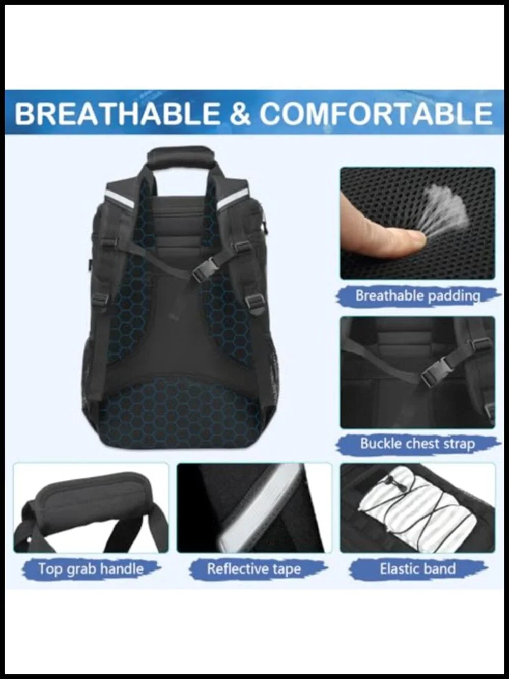 Insulated Cooler Backpack 50 Cans Waterproof Lunch Bag Leak Proof Men Women